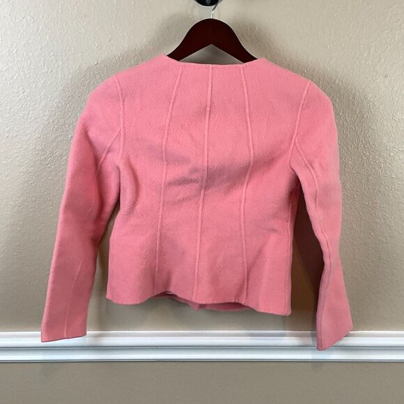 Talbots Women Pink XS Blazer Wool Blend Hidden Buttons Fitted Comfort Pockets R3 - Picture 9 of 12